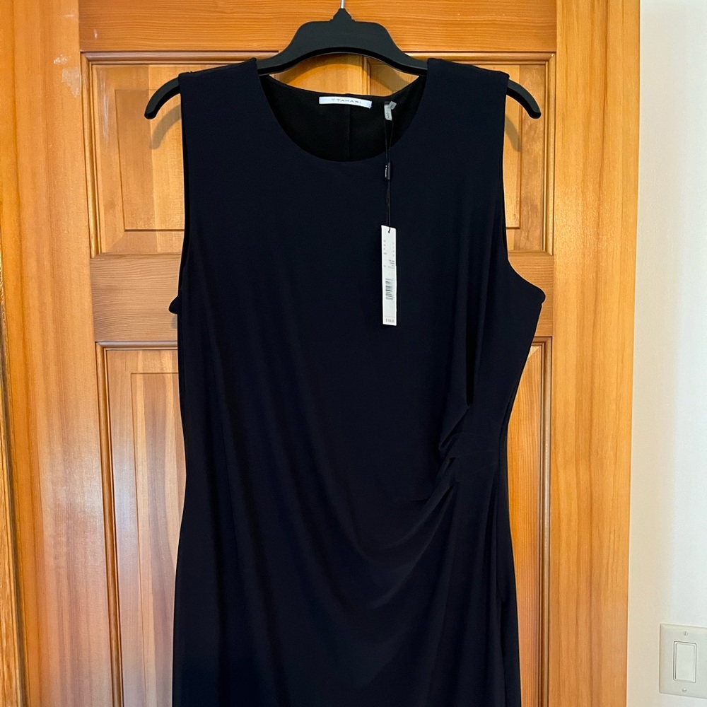 Tahari NWT formal dress navy blue size L